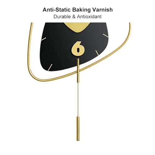 Stylish Black Wall Clock for Living Room Decor