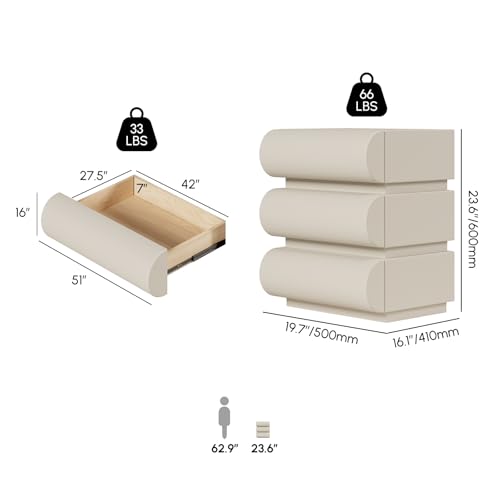 Modern White Leather Nightstand with Wireless Charger for Bedrooms, Living Rooms, Offices