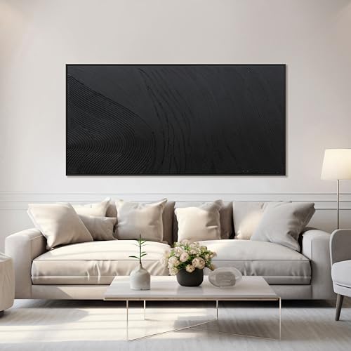 Stunning 29"x58" Large Framed Black Abstract Wall Art for Living Room and Bedroom