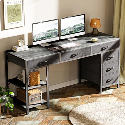 47-Inch Reversible Gaming Desk with Storage for Home Office